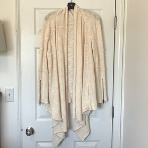 Free People Cream Zipper Cardigan